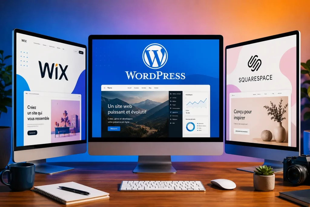 Comparatif WordPress, Wix et Squarespace pour créer un site professionnel